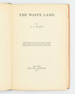 ELIOT, T.S. The Waste Land. [[bmid:2121244f]]