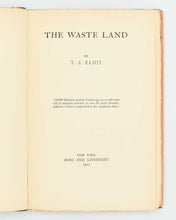 Load image into Gallery viewer, ELIOT, T.S. The Waste Land. [[bmid:2121244f]]