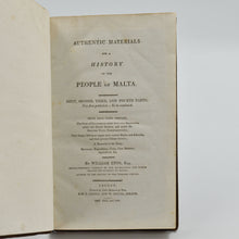 Load image into Gallery viewer, Authentic Materials for a History of the People of Malta. First …