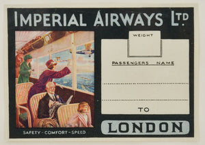 ANON. Imperial Airways to London.