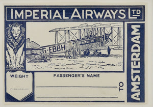 ANON. Imperial Airways Ltd, to Amsterdam.