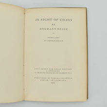 Load image into Gallery viewer, HESSE, Hermann; Stephen HUDSON (trans.) In Sight of Chaos.
