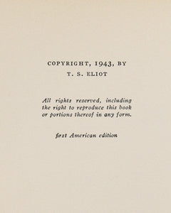 ELIOT, T.S. Four Quartets.