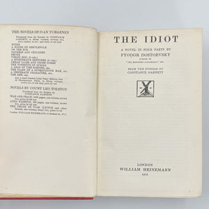The Idiot. A Novel in Four Parts. From the Russian by …
