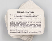 Load image into Gallery viewer, ENO, Brian, and Peter SCHMIDT. Oblique Strategies [title on lid, continued on first card:] Over one hundred worthwhile dilemmas.