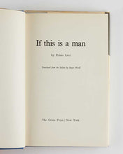 Load image into Gallery viewer, LEVI, Primo If This is a Man.