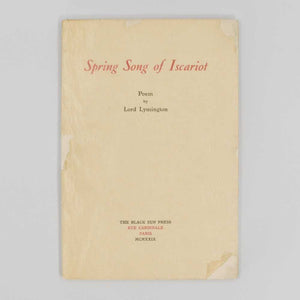 Spring Song of Iscariot. Poem by Lord Lymington