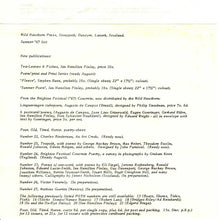 Load image into Gallery viewer, HAMILTON FINLAY, Ian. Summer '67 List.