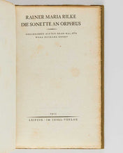 Load image into Gallery viewer, RILKE, Rainer Maria. Sonette an Orpheus.
