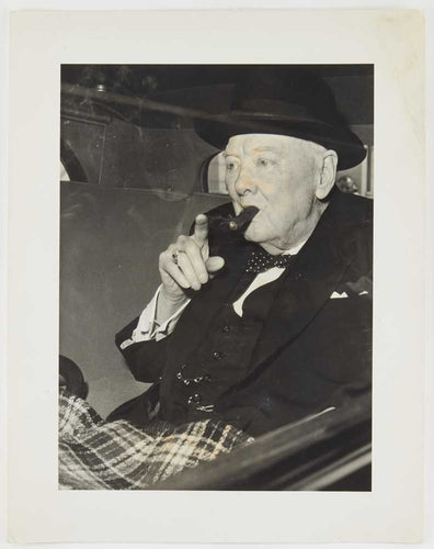 Photograph of Winston Churchill in car