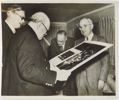 Photograph of Winston Churchill and Harry S. Truman