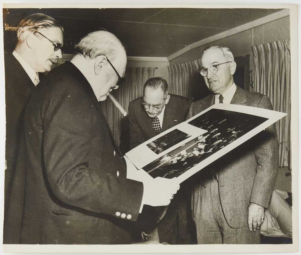 Photograph of Winston Churchill and Harry S. Truman