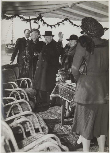 Photograph of Winston Churchill on a boat