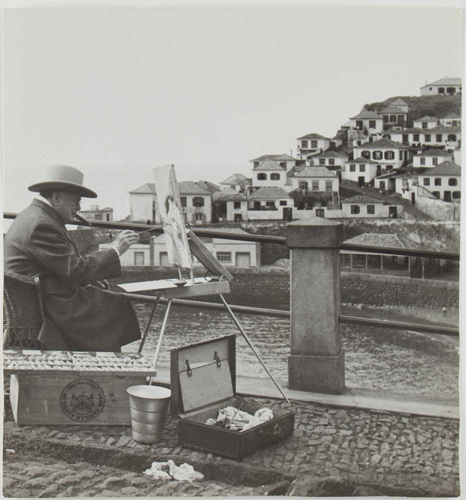 Photograph of Winston Churchill painting: ‘Câmara de Lobos, The Fishing Port …