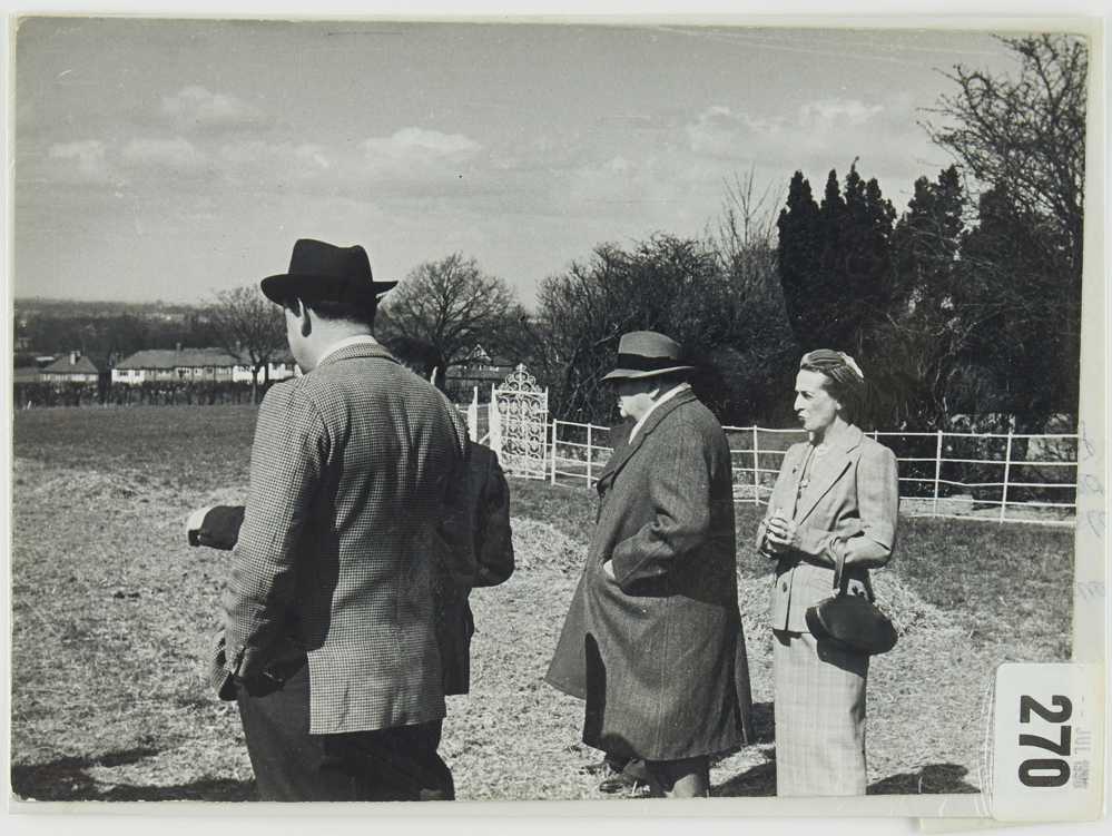 Photograph of Winston Churchill in field