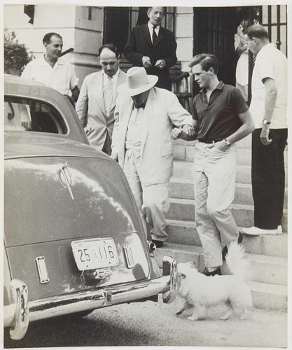 Photograph of Winston Churchill and grandson