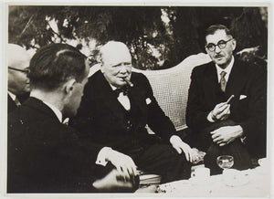 Photograph of Winston Churchill and Neville Chamberlain