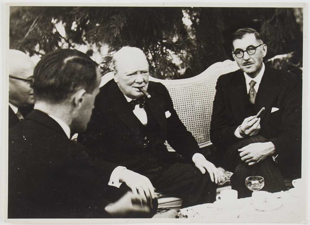 Photograph of Winston Churchill and Neville Chamberlain