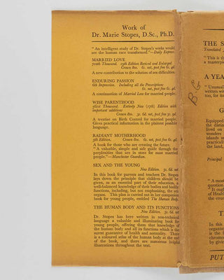 STOPES, Marie. Contraception (Birth Control): Its Theory, History and Practice.