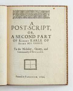 Robert Earle of Essex his ghost, sent from Elizian: to the …
