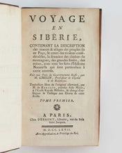 Load image into Gallery viewer, Voyage en Sibérie, contenant la description des moeurs &amp; usages des peuples …