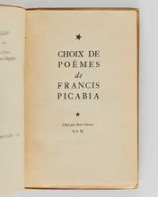 Load image into Gallery viewer, PICABIA, Francis Choix de Poémes.