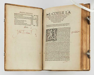 LACTANTIUS [Opera.] Divinarum institutionum libri VII. De ira Dei, liber I. De opificio Dei, liber I. Epitome in libros suos liber acephalos. Phoenix. Carmen de dominica resurrectione. Carmen de passione Domini.