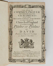 Load image into Gallery viewer, STURT, John ( engraver ). The Book of Common Prayer And Administration Of The Sacraments And Other Rites And Ceremonies Of The Church According To The Use Of The Church Of England Together With The Psalter Or Psalms Of David Pointed As They Are To Be Sun…