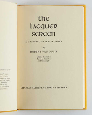 GULIK, Robert Van ( author and illustrator ). The Lacquer Screen: A Chinese Detective Story.