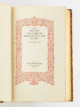 Load image into Gallery viewer, MILTON, John; William BLAKE ( illustrator ). Poems in English: Paradise Lost [and] Miscellaneous Poems, Paradise Regain'd, Samson Agonistes.