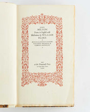 Load image into Gallery viewer, MILTON, John; William BLAKE ( illustrator ). Poems in English: Paradise Lost [and] Miscellaneous Poems, Paradise Regain'd, Samson Agonistes.