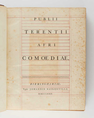 TERENCE Publii Terentii Afri comoediae.