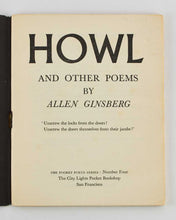 Load image into Gallery viewer, GINSBERG, Allen. Howl and other Poems.