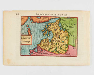 BERTIUS, Petrus (1565-1629). Livoniae Descrip (Map of Estonia & Latvia).