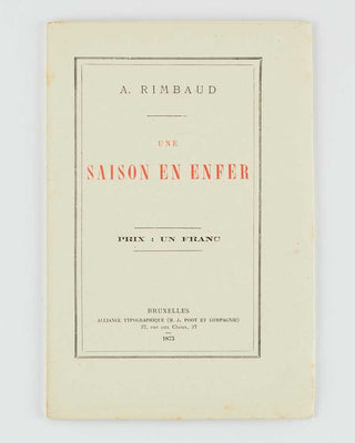 RIMBAUD, Arthur Une saison en enfer
