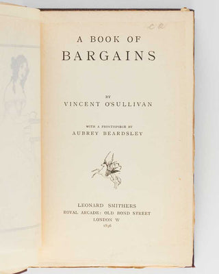 O'SULLIVAN, Vincent. A Book of Bargains. [[bmid:2124723a]]