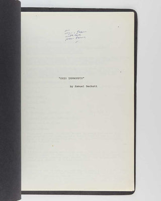 BECKETT, Samuel. Ohio Impromptu and Catastrophe [unpublished, bound offprint of typescripts].
