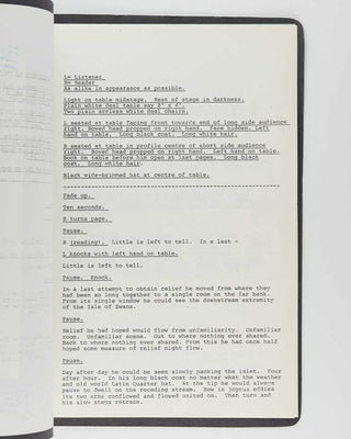 BECKETT, Samuel. Ohio Impromptu and Catastrophe [unpublished, bound offprint of typescripts].