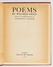 Load image into Gallery viewer, OWEN, Wilfred; Siegfried SASSOON ( introduction ); [Edith SITWELL]. Poems by Wilfred Owen.