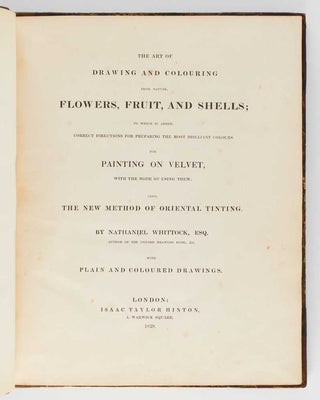 WHITTOCK, Nathaniel. The Art of Drawing and Colouring from Nature; Flowers, Fruit, and Shells to which is Added, Correct Directions for Preparing the Most Brilliant colours for Painting on Velvet, with the Mode of Using Them; also, the New Method of Orie… [[bmid:2124912a]]