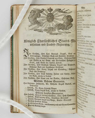 ALMANACK Königl. Groß-Brittannischer und Churfürstl. Braunschweig-Lüneburgscher Staats-Kalender auf das Jahr 1798