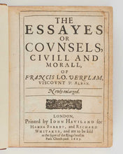 Load image into Gallery viewer, BACON, Francis The Essayes or Counsels, Civill and Morall