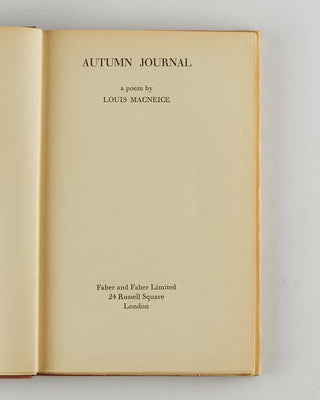 MACNEICE, Louis. Autumn Journal. [[bmid:2125158b]]