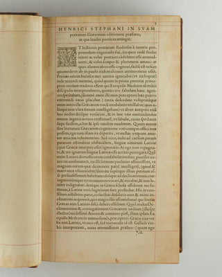 ESTIENNE, Henri (editor). Οἱ tῆς ἡρωικῆς ποιήσεως πρωτεύοντες ποιηταί [Oi tês hêrôikês poiêseôs prôteuontes poiêtai]. Poetae graeci principes heroici carminis, & alii nonnulli. [[bmid:2125236b]]