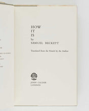 Load image into Gallery viewer, BECKETT, Samuel. How It Is.