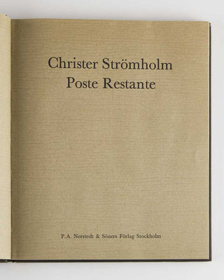 STRÖMHOLM, Christer. Poste Restante.