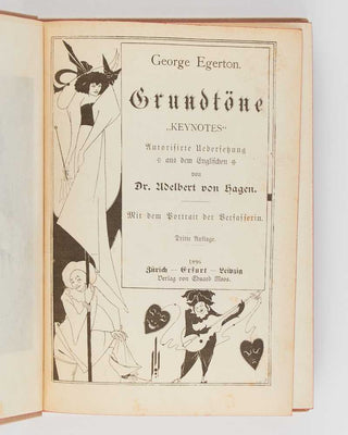‘EGERTON, George’ ( pseud .); Adelbert von HAGEN ( translator ). Grundtöne. “Keynotes”. Autorisirte Uebersetzung aus dem Englischen … mit dem Portrait der Verfasserin. [[bmid:2125434b]]