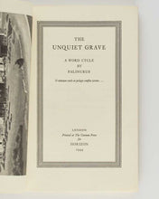Load image into Gallery viewer, [CONNOLLY, Cyril] (pseud. PALINURUS). The Unquiet Grave: A Word Cycle.