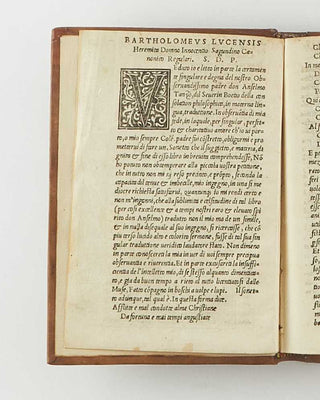 BOETHIUS; Anselmo TANZO (translator). Di consolatione philosophica volgare, nuovame[n]te revisto et di molti errori porgato … [[bmid:2125809b]]