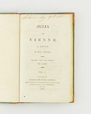 [ANONYMOUS.] Julia de Vienne. A Novel … Imitated from the French, by a Lady. [[bmid:2125818a]]